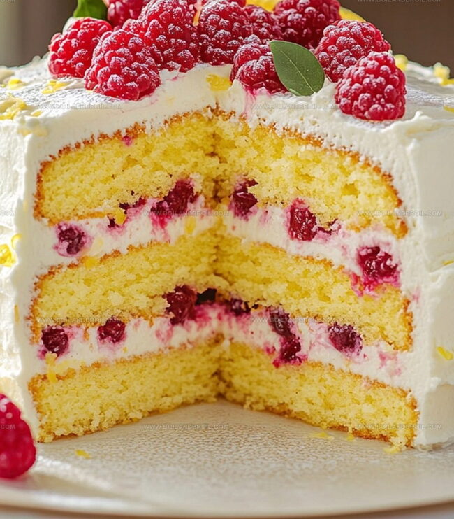 Baking Raspberry Cake with Lemon Buttercream